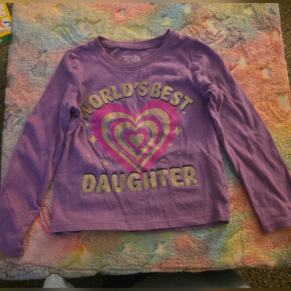 The Children's Place Purple 'World's Best Daughter' Long Sleeve Tee